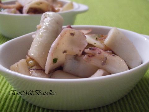 Calamares encebollados