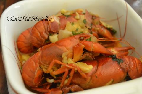 Cangrejos de río al whisky