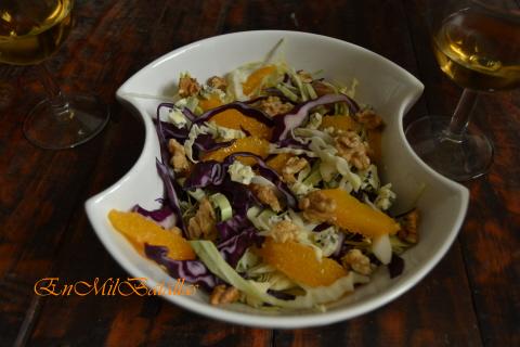 Ensalada de dos coles con naranja