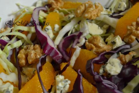 Ensalada de dos coles con naranja