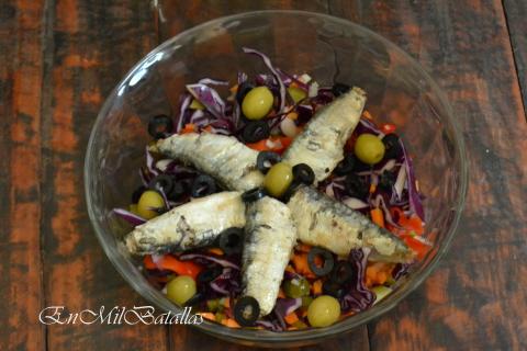 Ensalada primavera de sardinas