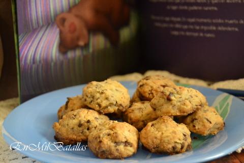 Galletas de avena, chocolate y arándanos