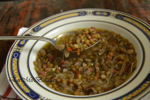 Lentejas con verduritas y jamón