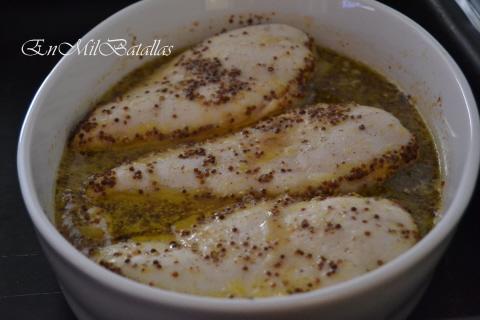 Pechugas marinadas en agridulce de mostaza