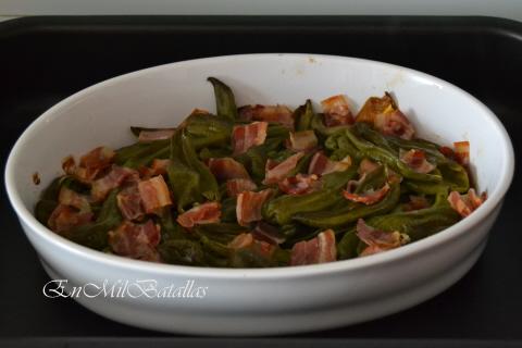 Pimientos asados con bacon