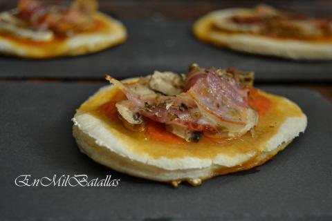 Pizzetas de champiñones