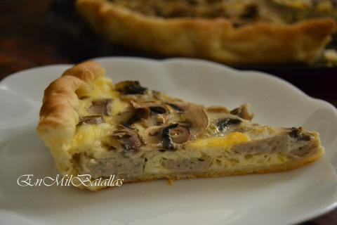 Tarta de champiñones y salchichas de Turingia