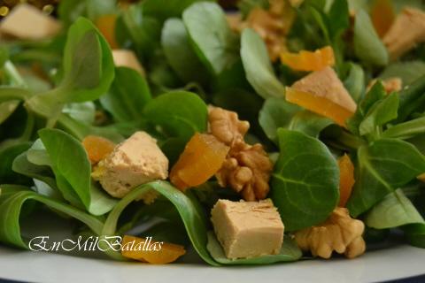 Ensalada de foie y frutos secos