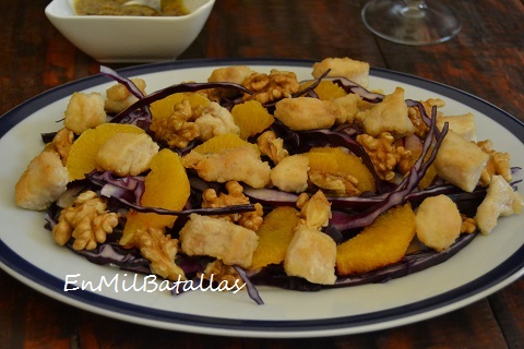 ensalada de pollo y nueces