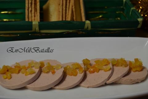 Medallones de mousse de foie Malvasía con naranja y cidra confitadas