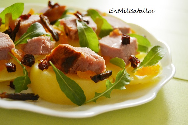 Ensalada de patatas con paleta asada