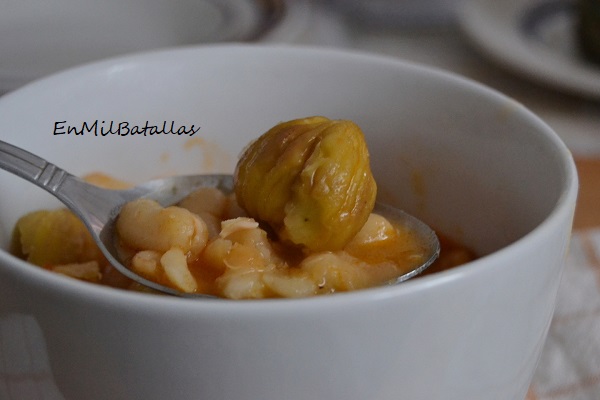 Alubias blancas con castañas, setas y nueces - En mil Batallas