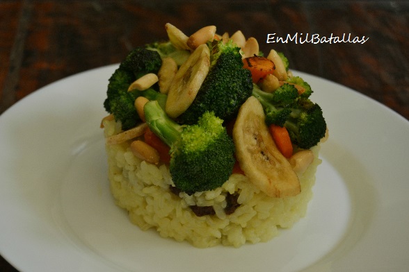 arroz especiado con brócoli