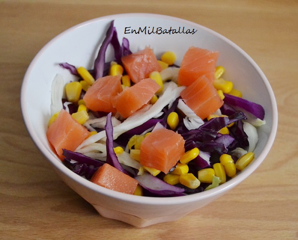 Ensalada colorida de salmón ahumado - En Mil Batallas