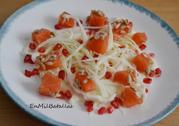 Ensalada de salmón ahumado con pipas - En mil Batallas