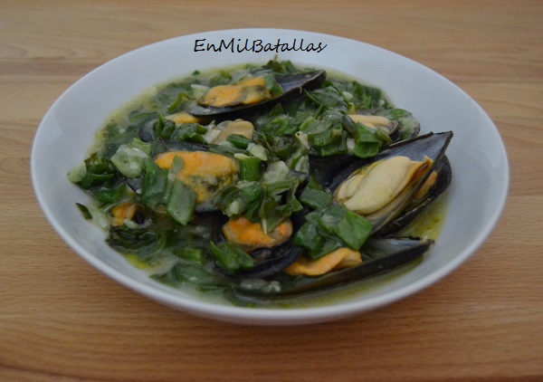 Mejillones caldosos en verde - En Mil Batallas