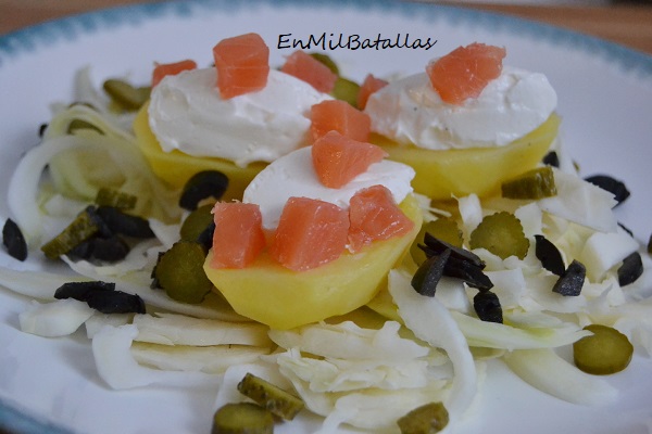 Patatitas con salmón ahumado - En Mil Batallas