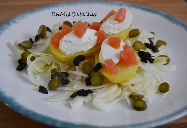 Patatitas con salmón ahumado - En Mil Batallas