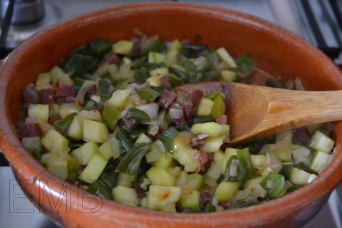 Cazuelita de verduras con jamón