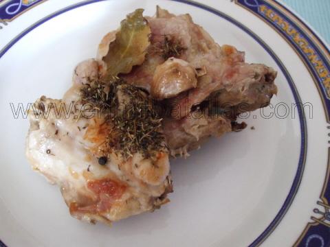 Conejo asado en bolsa