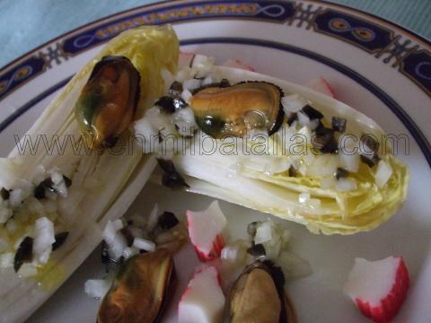 Ensalada de endibias y frutos del mar
