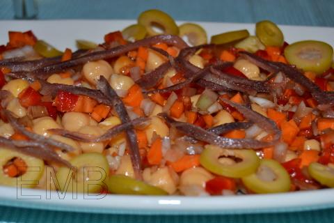 Ensalada de garbanzos y anchoillas