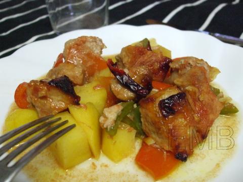 Lomo a la miel con verduritas