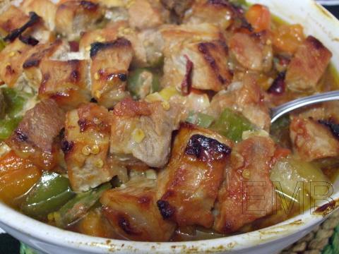 Lomo a la miel con verduritas