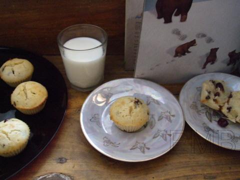 Muffins de arándanos y pepitas de chocolate