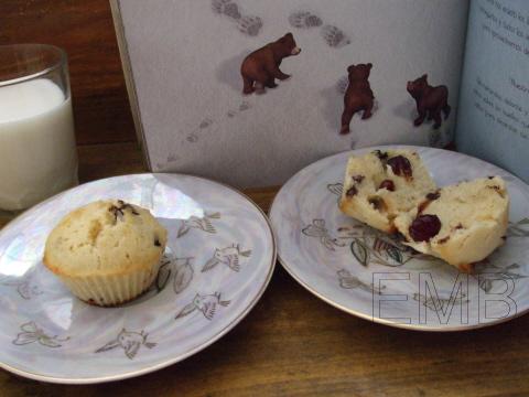 Muffins de arándanos y pepitas de chocolate