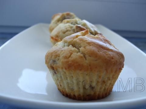 Muffins de nueces y pepitas de chocolate