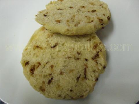 Panecillos de cebolla, corte