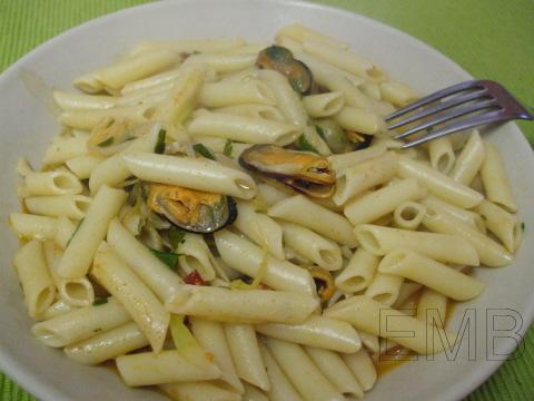 Pasta con mejillones