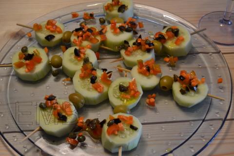 Pinchos de pepino