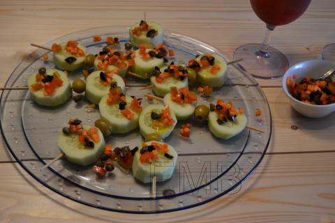 Pinchos de pepino