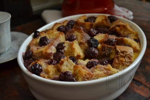 Pudín rústico de cerezas