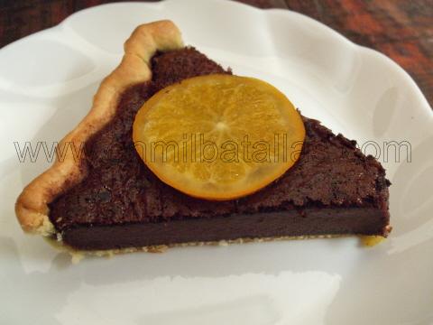 Tarta de chocolate amargo y naranja dulce