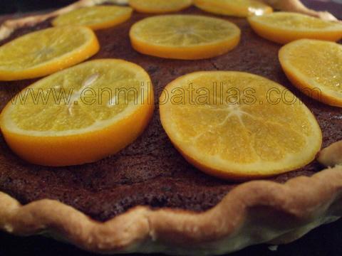 Tarta de chocolate amargo y naranja dulce