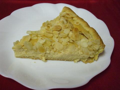 Tarta de manzana y almendra, corte