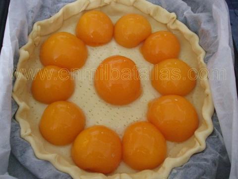 Preparando tarta de melocotón, primer paso