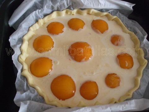 Preparando tarta de melocotón, segundo paso