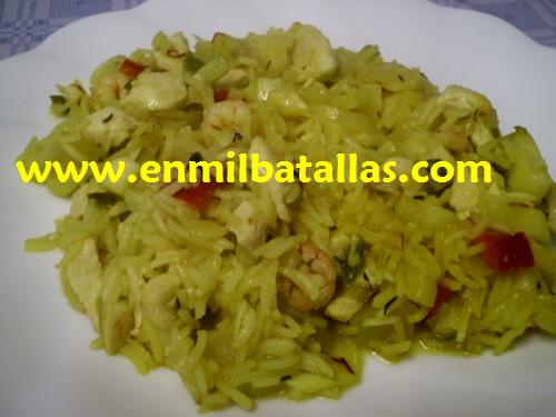 Arroz basmati al azafrán dorado