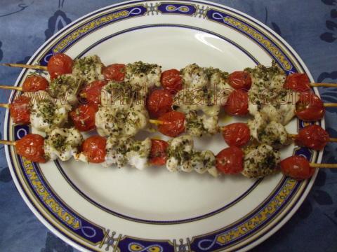 Brochetas de pollo al orégano