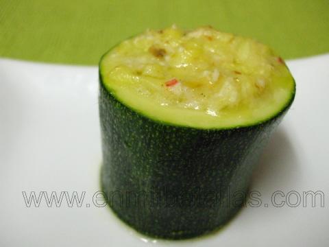 Calabacín relleno de marisco