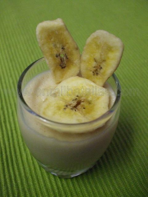 Chupitos de plátano y vainilla