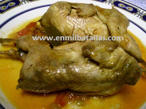 Codornices guisadas