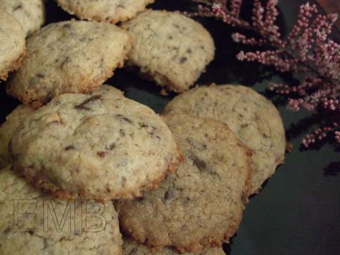 Cookies de pistachos y chocolate