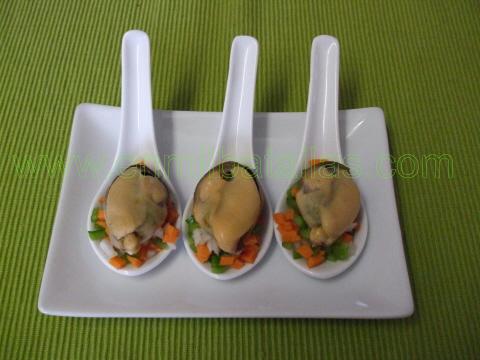cucharitas de mejillón