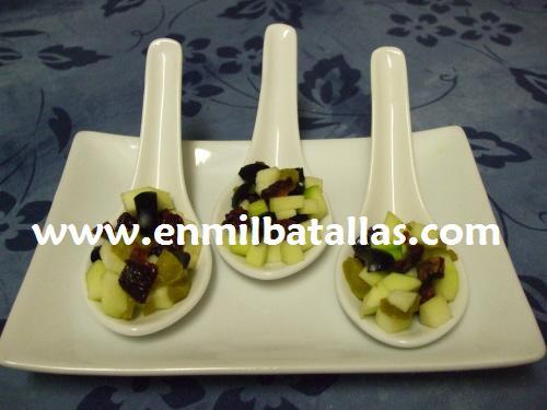 Cucharitas de salpicón vegetal