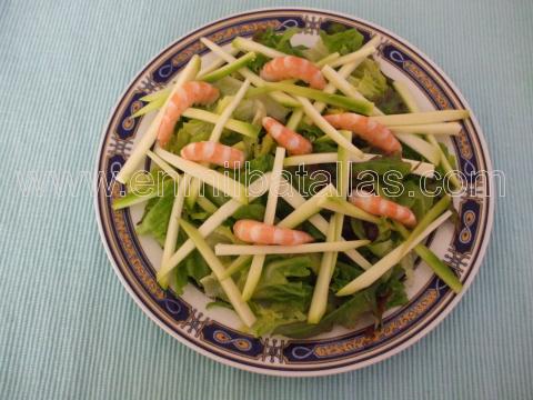 Ensalada estival de langostinos